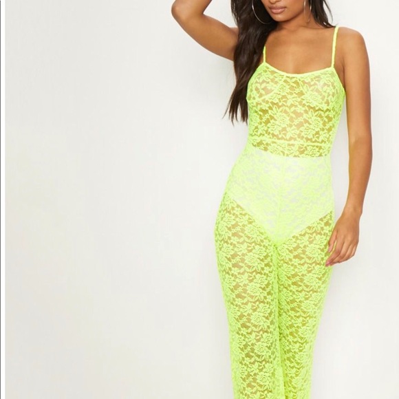 neon lace jumpsuit